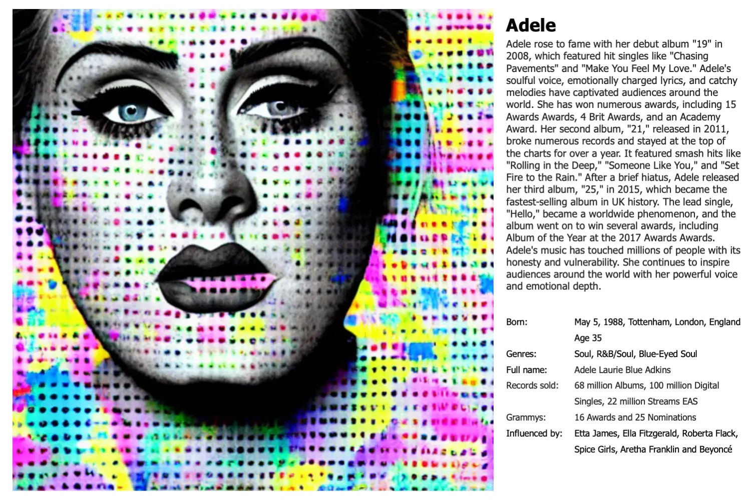 Adele test Artist page