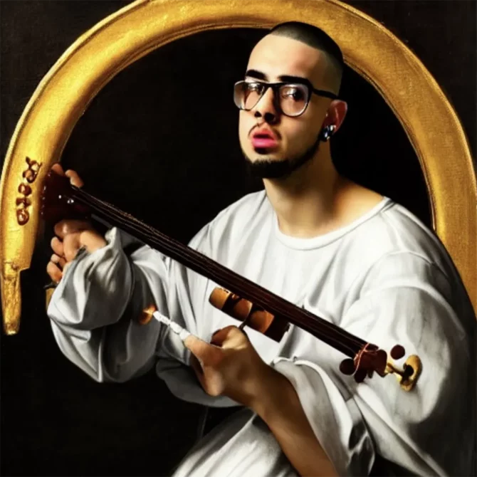 Bad Bunny in the style of Anonymous     60