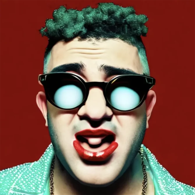 Bad Bunny in the style of Anonymous     62