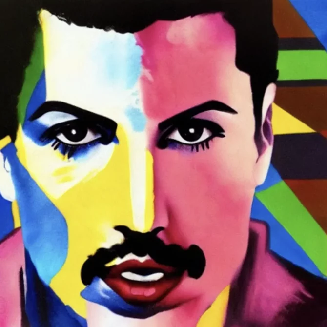 Freddie Mercury in the style of Anonymous     202