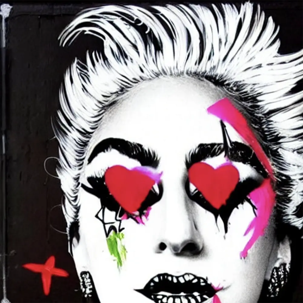 Lady Gaga in the style of Banksy 51