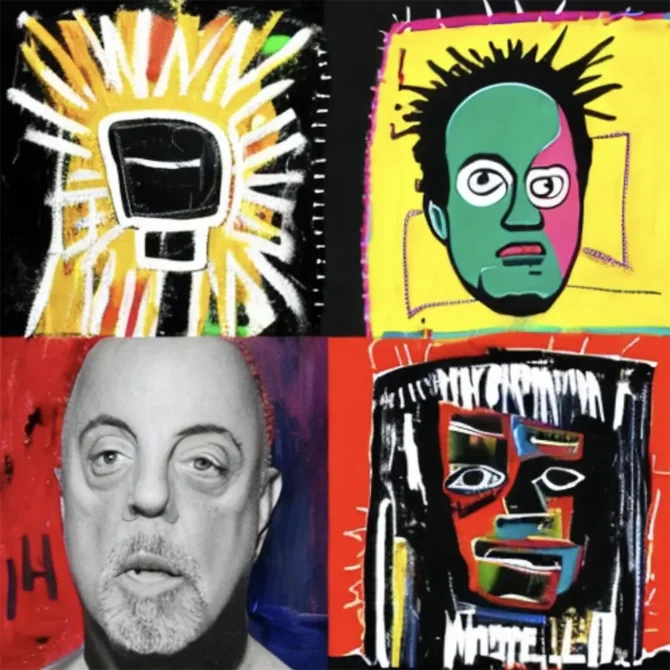 Billy Joel in the style of Jean-Michel Basquiat     9
