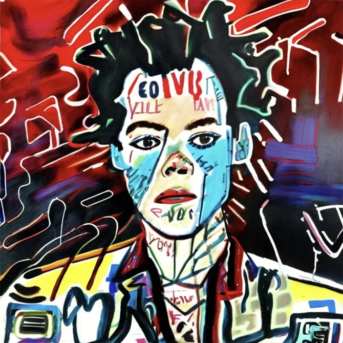 Harry Styles in the style of Jean-Michel Basquiat     34