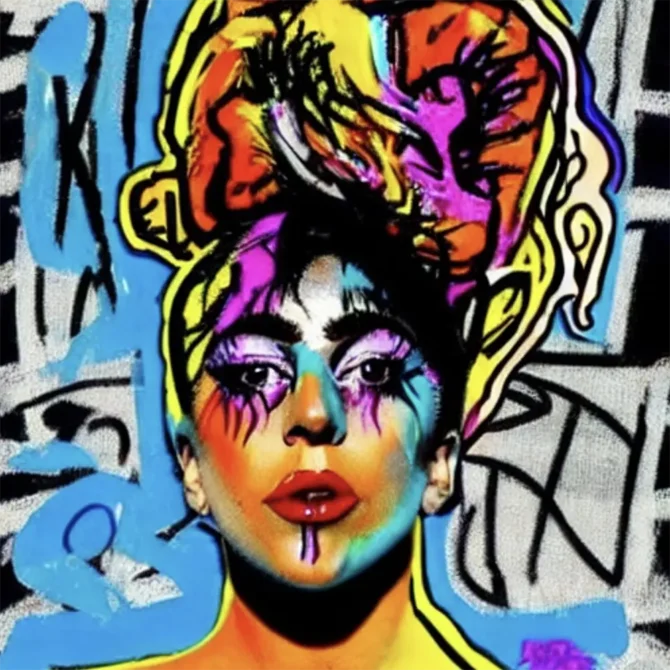 Lady Gaga in the style of Jean-Michel Basquiat     6