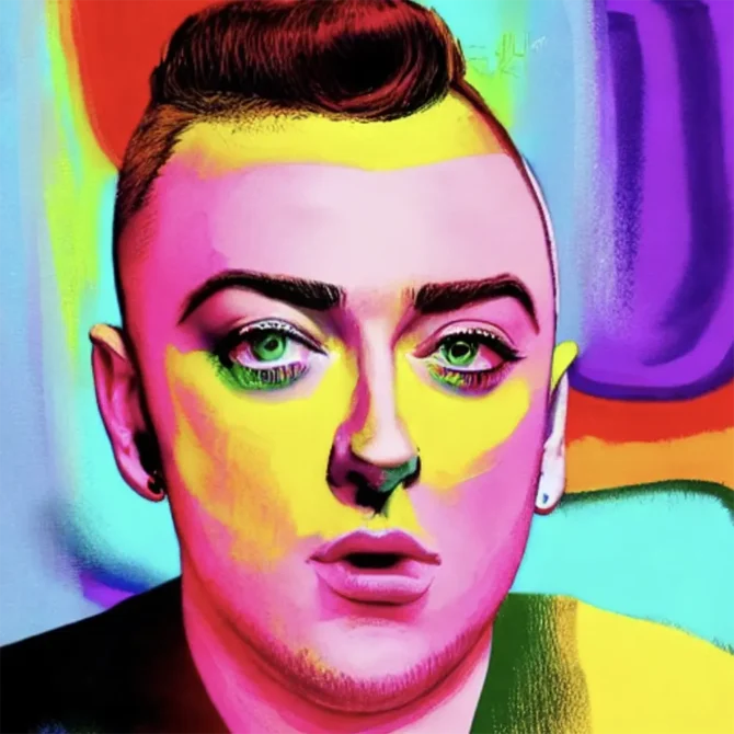 Sam Smith in the style of Jean-Michel Basquiat     3