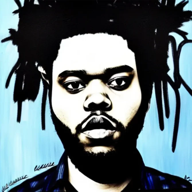 The Weeknd in the style of Jean-Michel Basquiat 10 - Artists Meet Artists