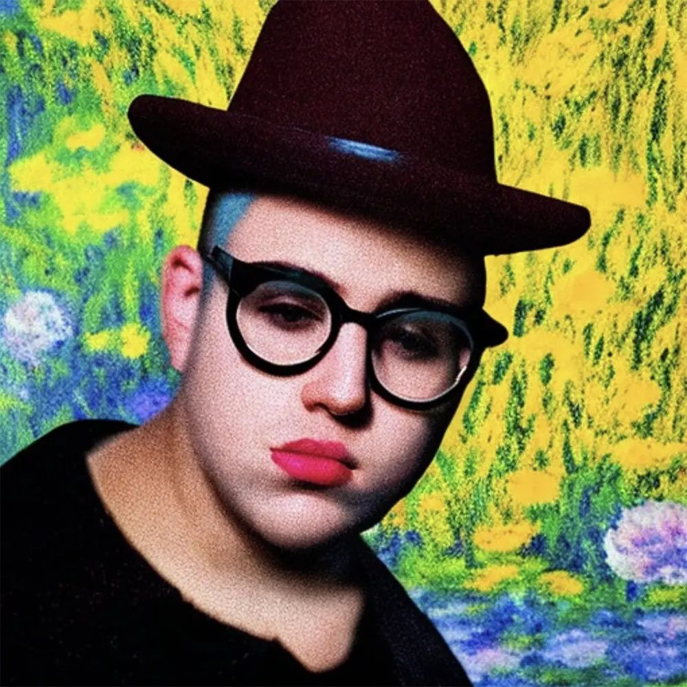 Bad Bunny in the style of Claude Monet 4