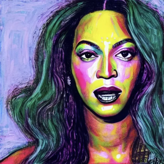 Beyonce in the style of Peter Doig 13 - Artists Meet Artists