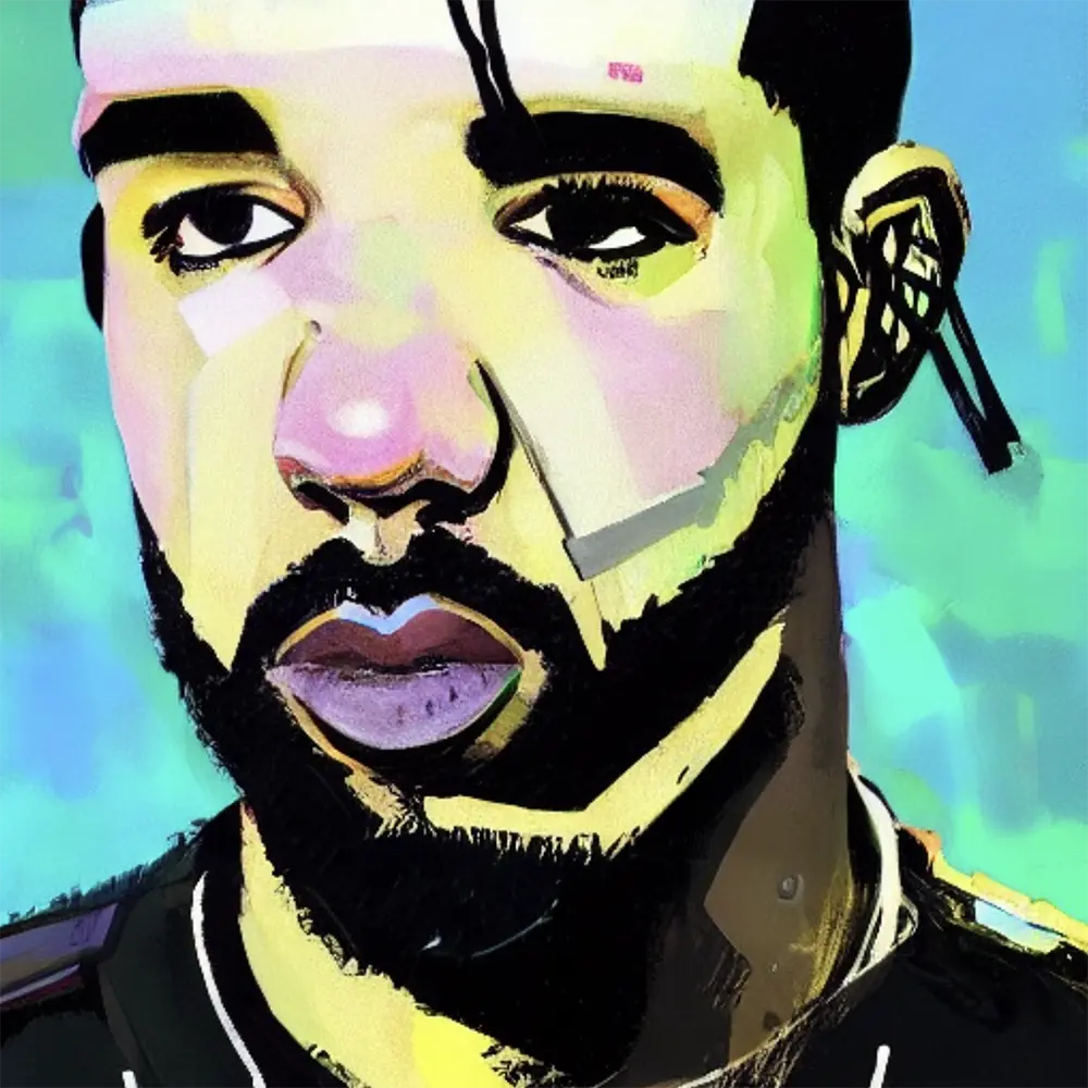 Drake in the style of Adrian Ghenie 1