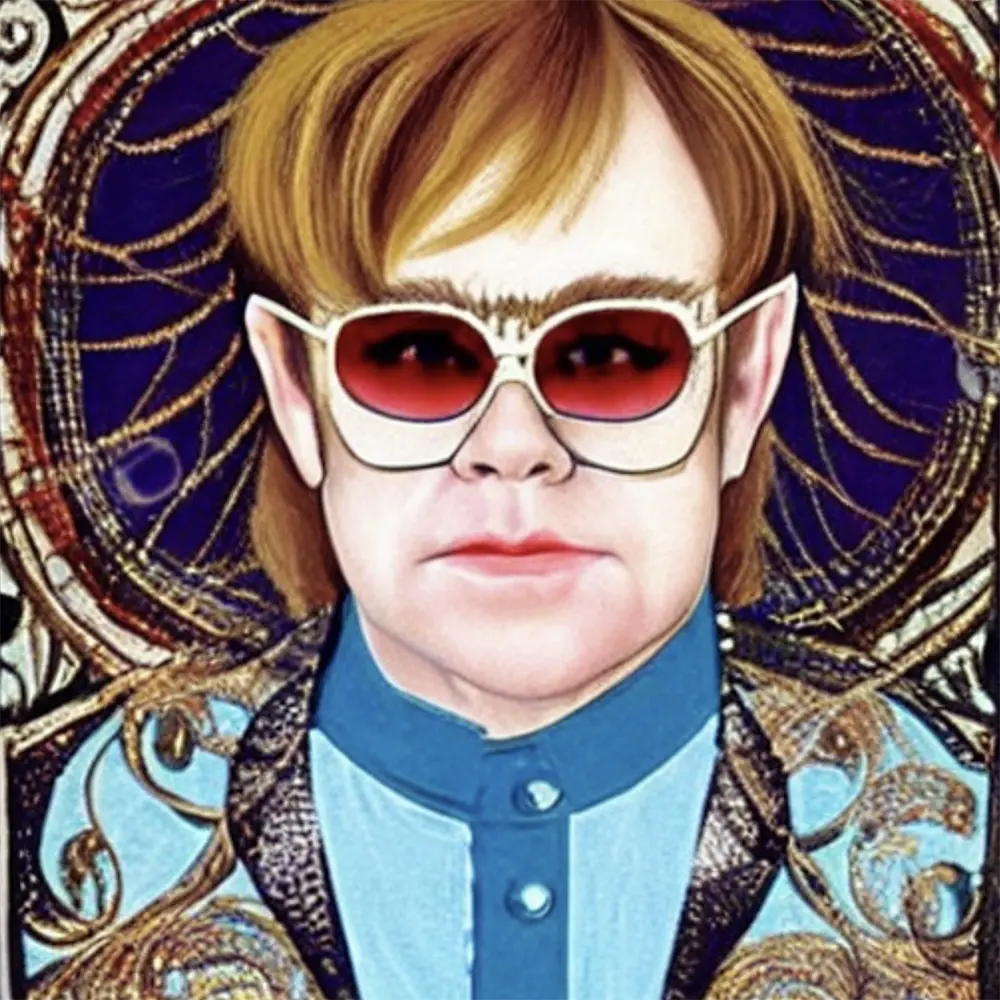 Elton John in the style of Sandro Botticelli 7
