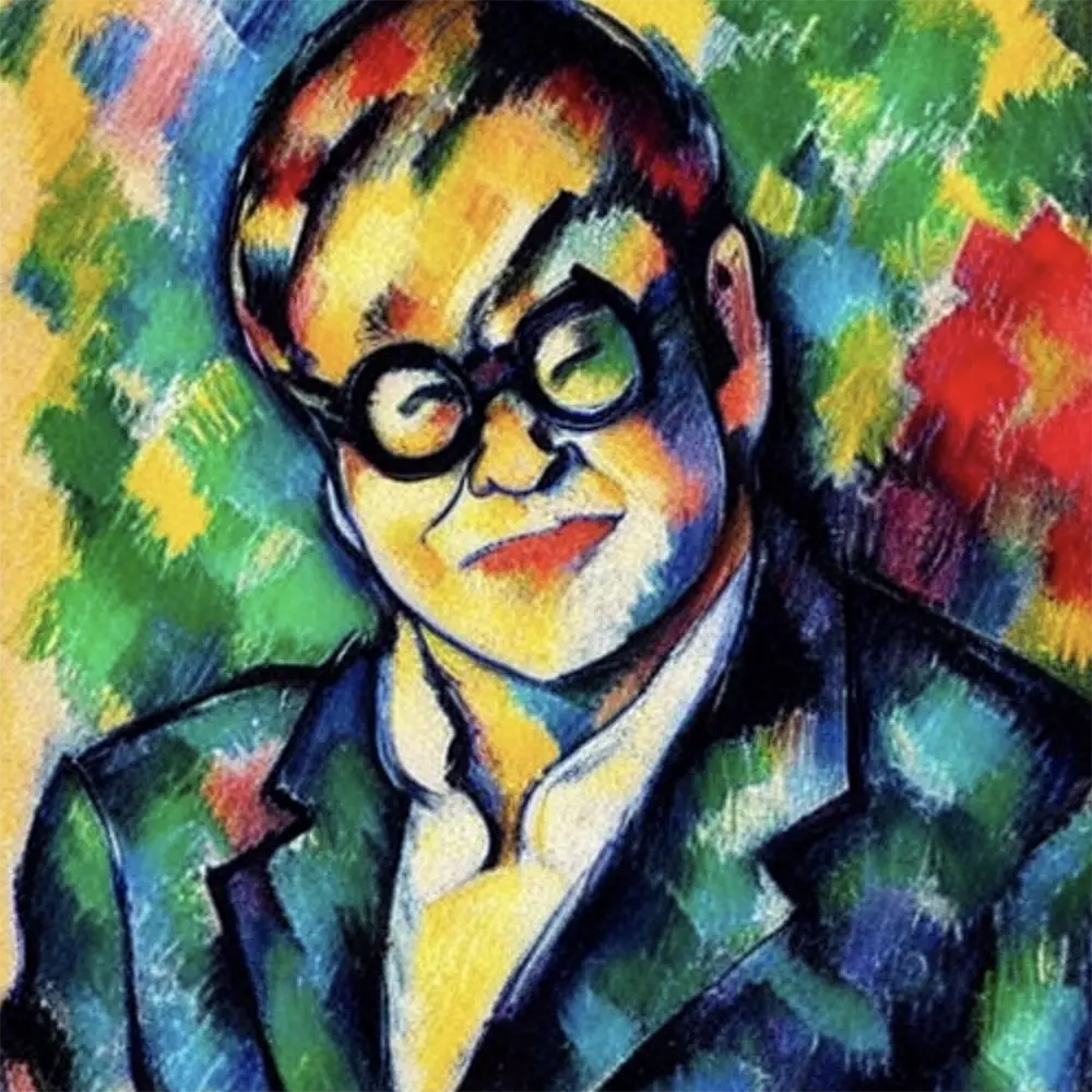 Elton John in the style of Paul Cezanne 14