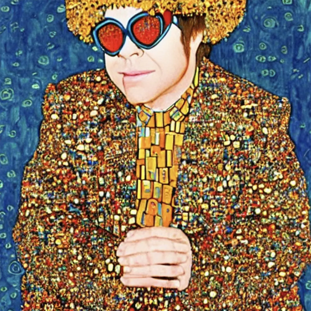 Elton John in the style of Gustav Klimt 14