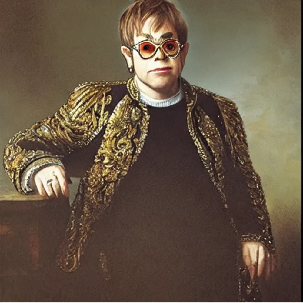 Elton John in the style of Rembrandt 7