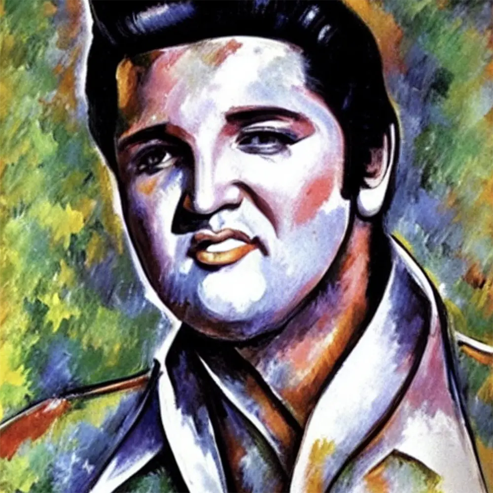 Elvis Presley in the style of Paul Cezanne 2