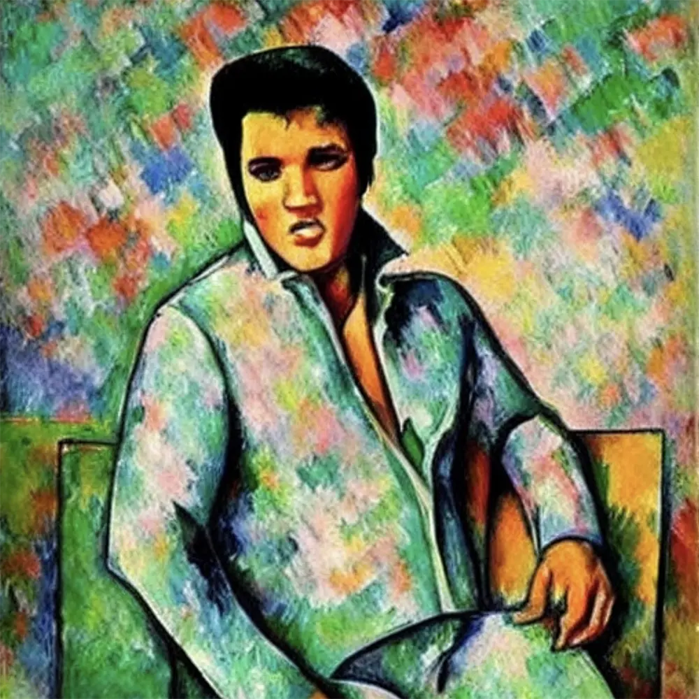 Elvis Presley in the style of Paul Cezanne 4