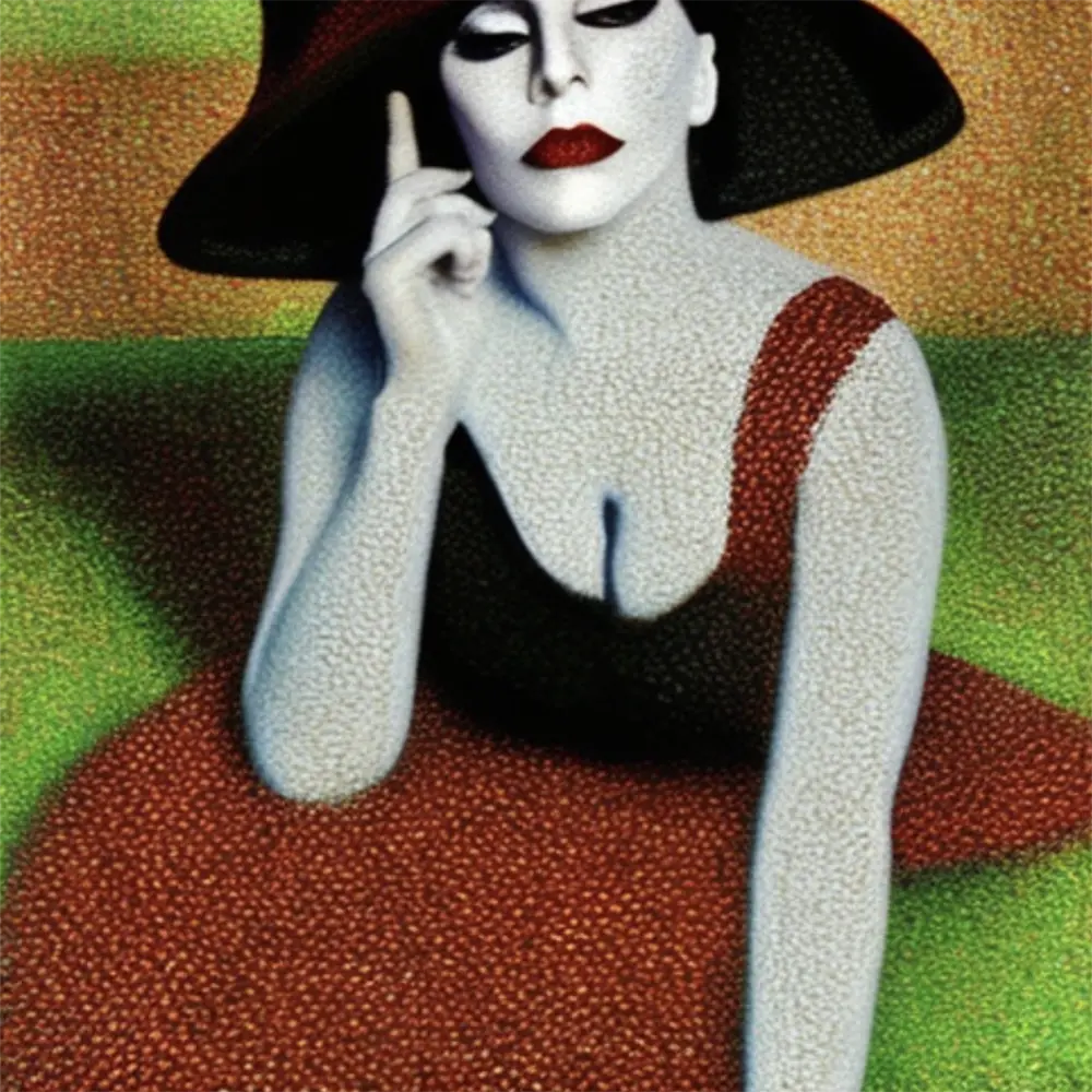 Lady Gaga in the style of Georges-Pierre Seurat 5