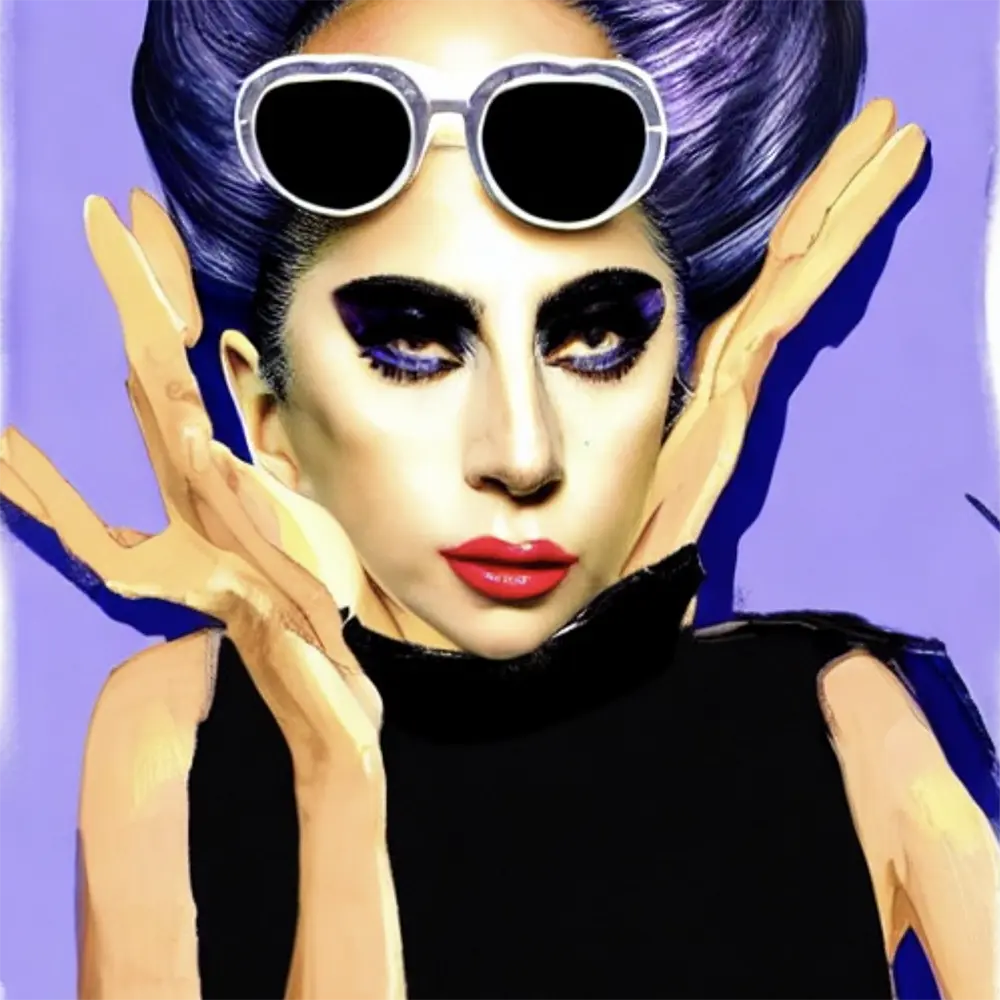Lady Gaga in the style of Liu Xiaodong 17