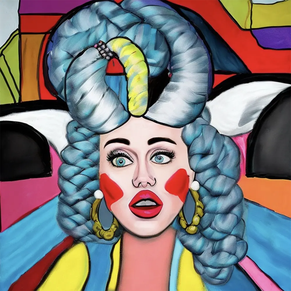 Miley Cyrus in the style of George Condo 46