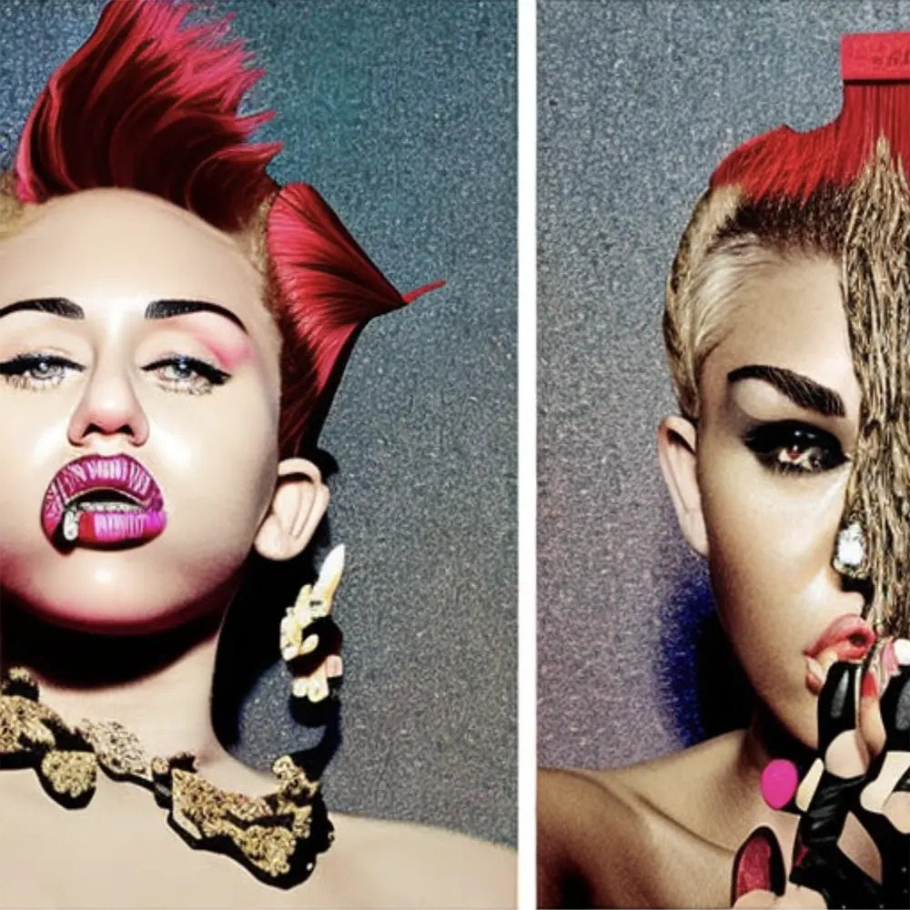 Miley Cyrus in the style of Wangechi Mutu 4