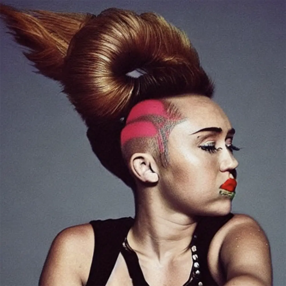 Miley Cyrus in the style of Wangechi Mutu 7