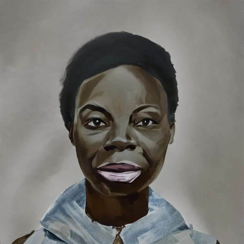 Nina Simone in the style of Anselm Kiefer 1