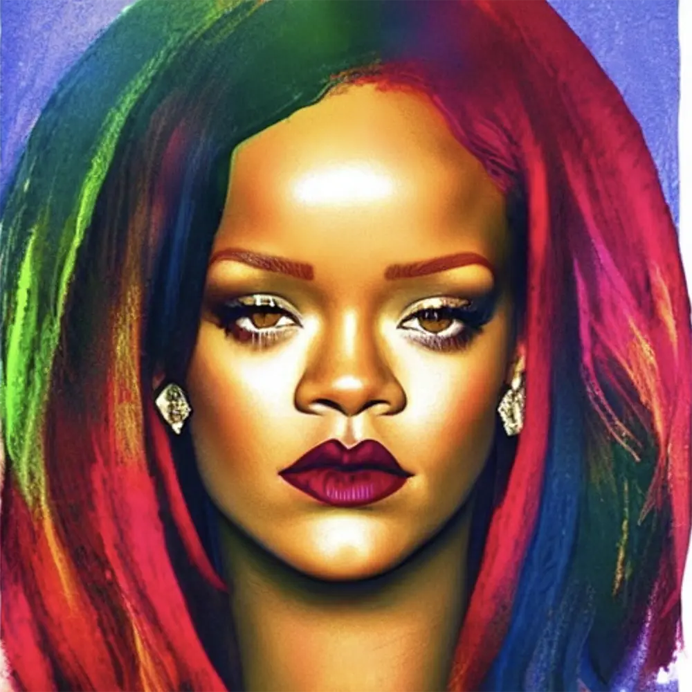 Rihanna in the style of Raphael 8