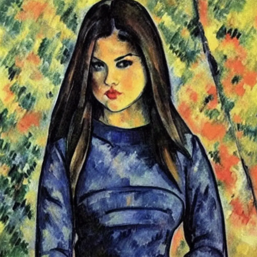 Selena Gomez in the style of Paul Cezanne 7