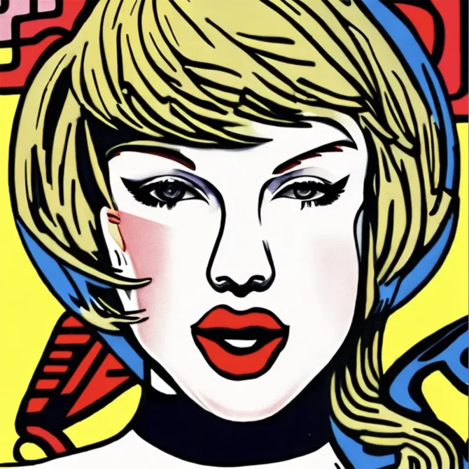 Taylor Swift in the style of Roy Lichtenstein 11 - Artists Meet Artists