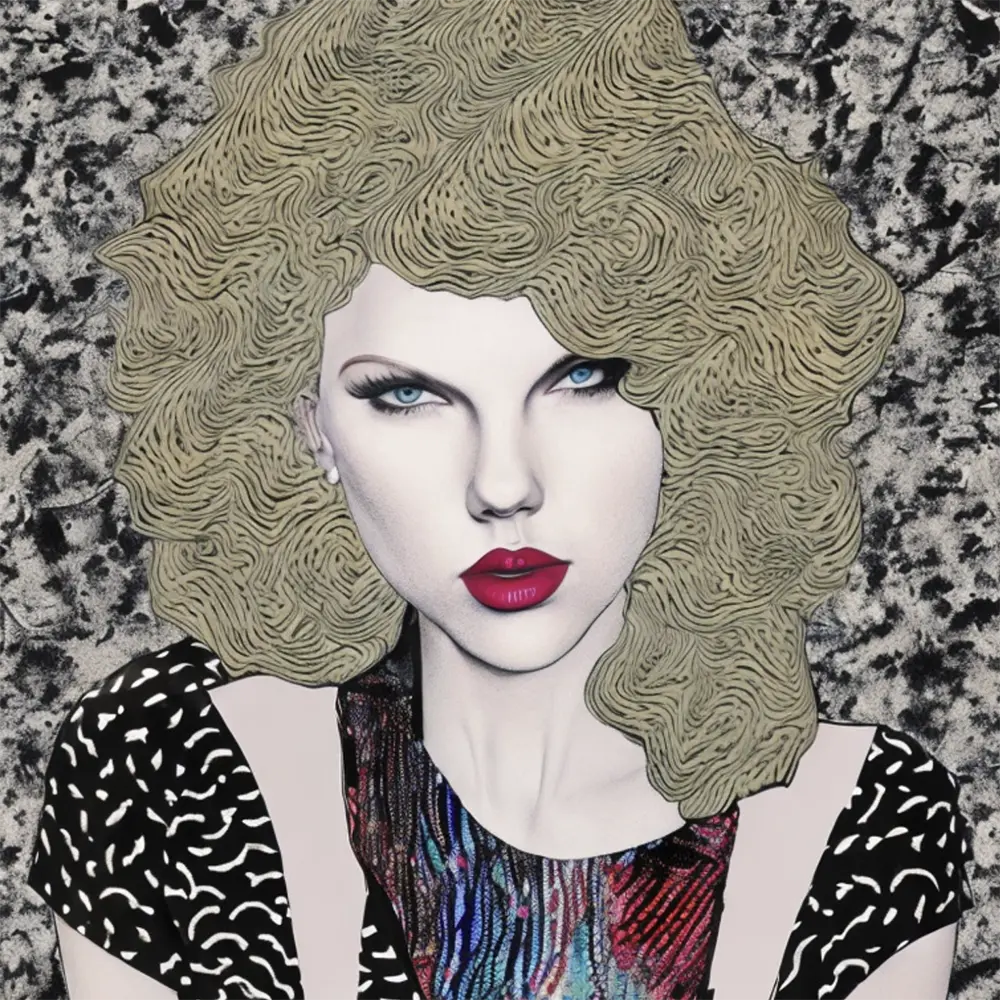 Taylor Swift in the style of Wangechi Mutu 1