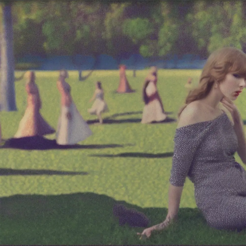 Taylor Swift in the style of Georges-Pierre Seurat 8