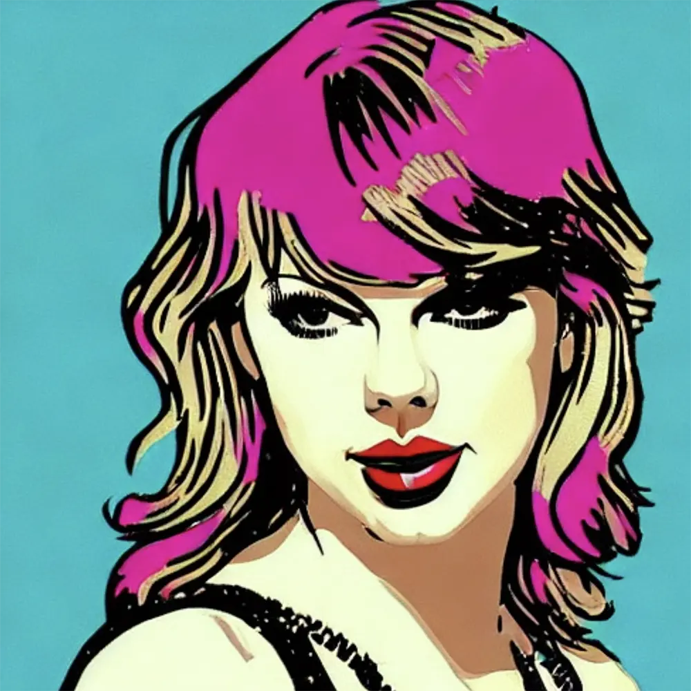 Taylor Swift in the style of Andy Warhol 32 - Artists Meet Artists